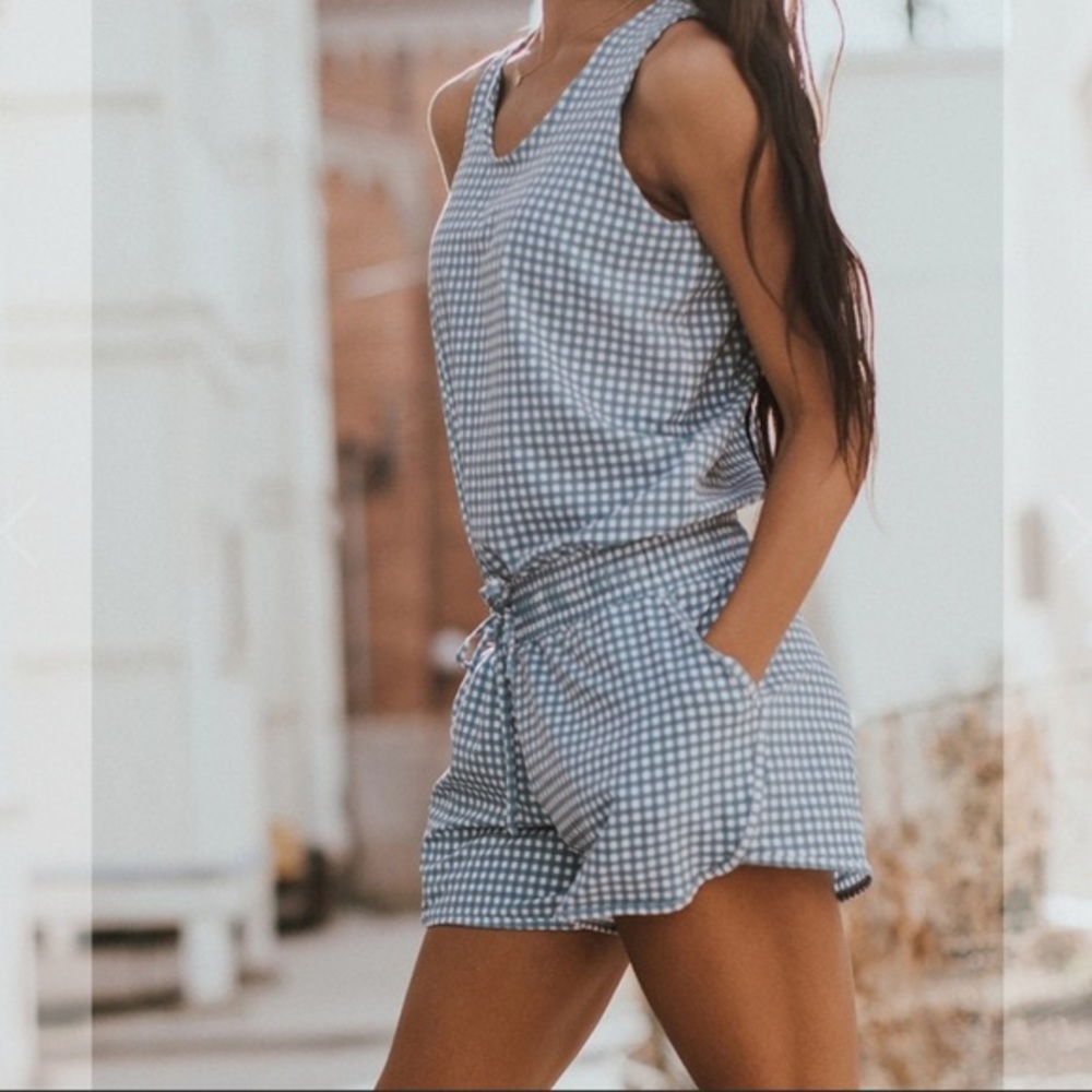 Albion Fit gingham romper